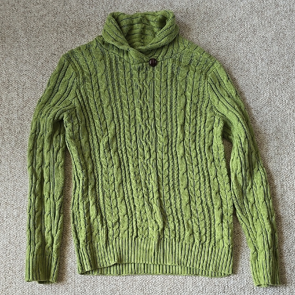 Green Cable Knit Sweater
